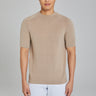 Tan SetiCo Cotton and Silk Knit Crew Neck-SS Tee-Jack Victor